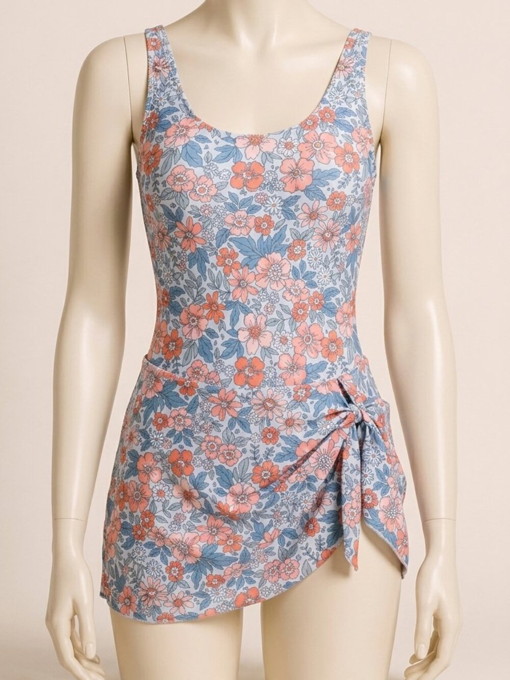 Eomenie Floral White Swimdress One Piece Swimsuit Women's M New Sealed